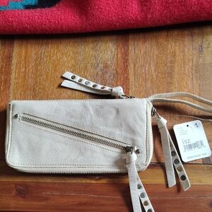 Free People Cream Leather Women's Clutch